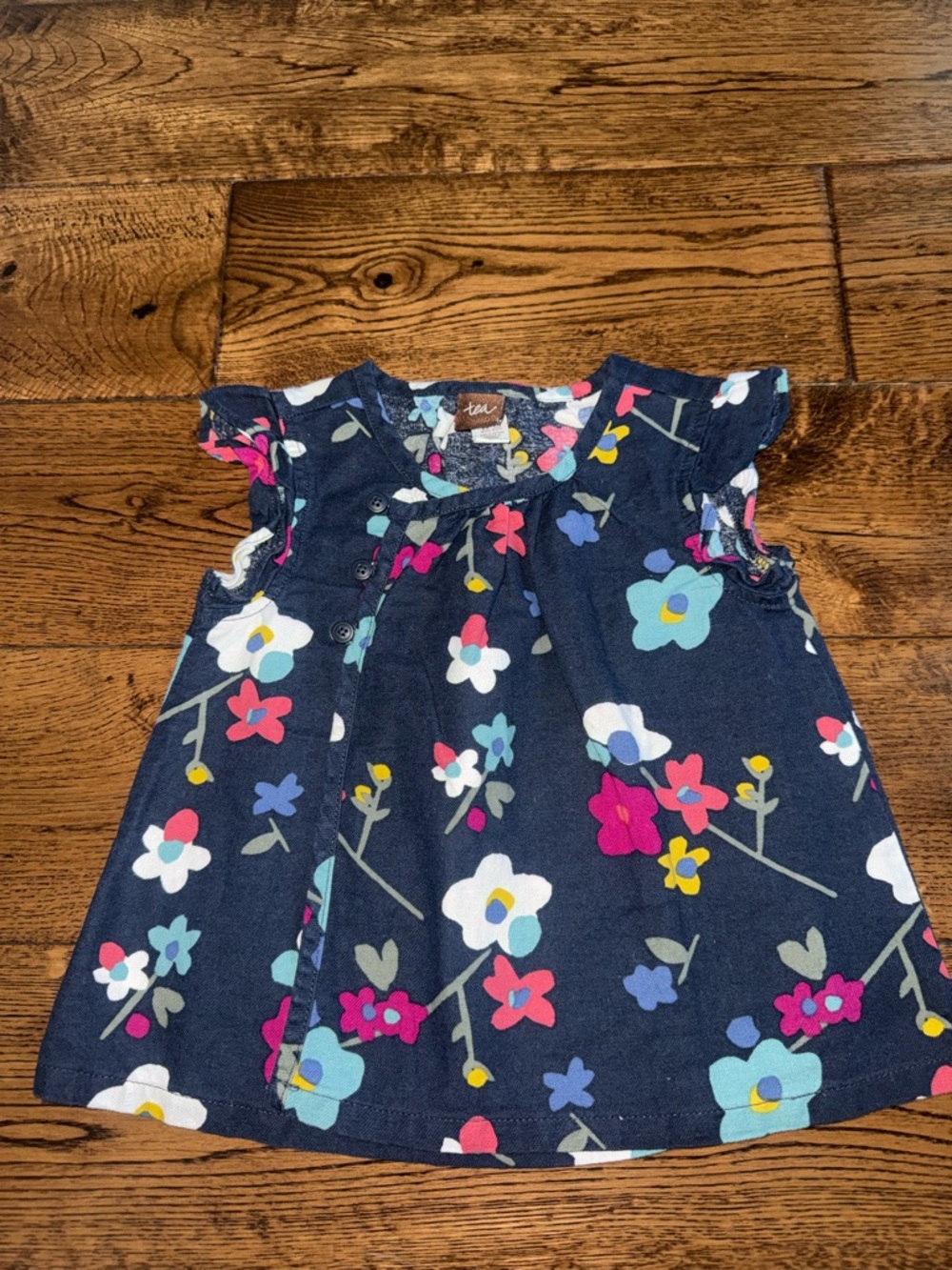 Tea Blue Flower Dress Size 12/18 Month